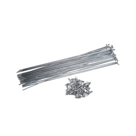 INFINAUTO 36pcs 14G J Bend Bicycle Steel Spokes 240mm 9.45" Cycle Spokes with Brass Nipples Steel Spokes for Mountain Bike MTB Stylish Design