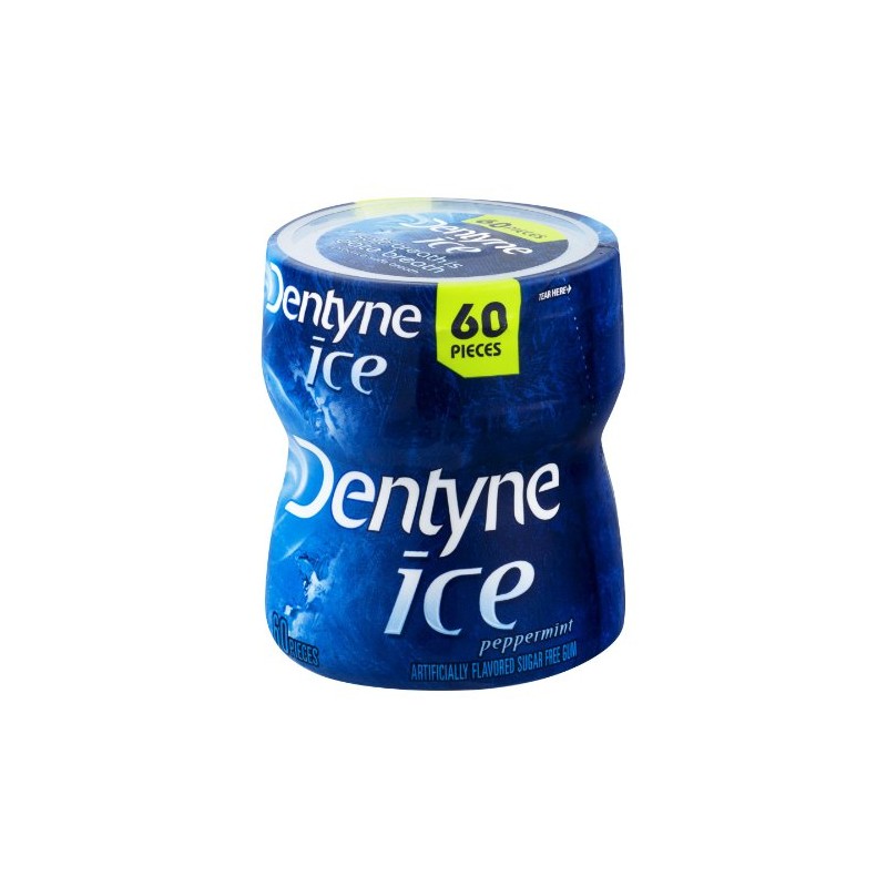 Dentyne Ice Sugar Free Gum Peppermint 60 Pieces, (1 Bottle).
