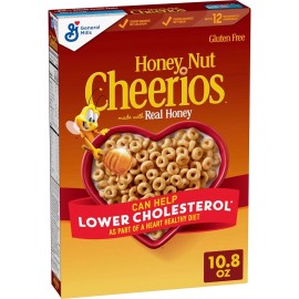 Brand: General Mills Honey Nut Cheerios Happy Heart Shapes Cereal, 10.8 oz, Whole Grain Oats