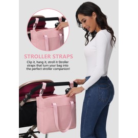 RARE SPACE Diaper Bag Tote with Zipper, Large Capacity Crossbody Baby Bag with Multi Pocket, Hospital Bag for Labor Delivery