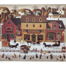 Charles Wysocki "Lilac Square" New CUSTOM FRAMED Art Americana