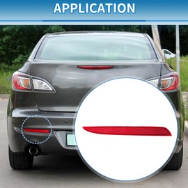 A ABSOPRO Bumper Reflector Rear Bumper Reflector Side Marker for MAZDA 3 BL 2010-2013 ABS Red