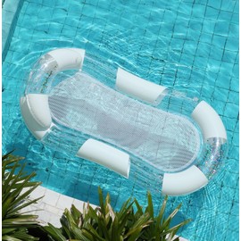 ZOUZJUN 浮き輪 フロート ベッド 水上ベッド ウォーターベッド アクアラウンジ マット大人 160cm 寝転ぶ アクアグリーンフローティング ボート プール 水上 ハンモック ビーチ ラウンジ チェア 海 海水浴 水遊び 日光浴 レジャー（白）