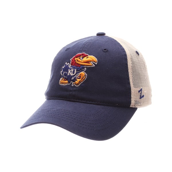 NCAA Zephyr Kansas Jayhawks Mens University Relaxed Hat, Adjustable, Team Color/Stone