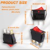 HUAREW Pack of 5 Rocker Switch Illuminated Red ON/OFF SPST