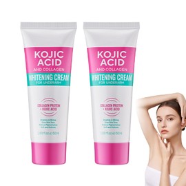 Kollagen Achselcreme für Straffere und Aufgehellte Haut, 2 Stück, Feuchtigkeitspflege für Weiche und Geschmeidige Haut, Reduziert Dunkle Verfärbungen und Unerwünschte Gerüche im Achselbereich