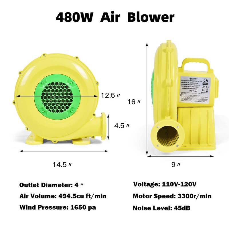 HONEY JOY Air Blower, 480 Watts 0.6HP Bounce House Blower