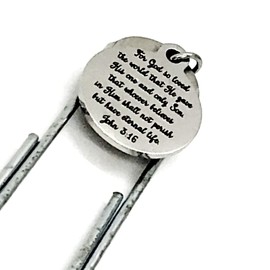 Christian Bookmark, John 3 16 Bookmark, For God So Loved The World, Christian Gift, Paperclip Bookmark, Bible Bookmark, Scripture Bookmark