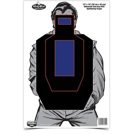 Birchwood Casey Dirty Bird 12" x 18" Bad Guy IPSC Silhouette Target - 100 Sheet Pack, Multicolor