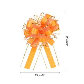 MECCANIXITY 10pcs 6 Inch Large Big Pull Bow with Gold Edge, Organza Car Gift Wrapping Bows Ribbon for Wedding Car Baskets Presents Christmas Bow Party, Orange