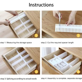 Croing - 32 pcs White - Drawer Dividers - Drawer Organizer - Ornament Storage Dividers - Drawer Separators