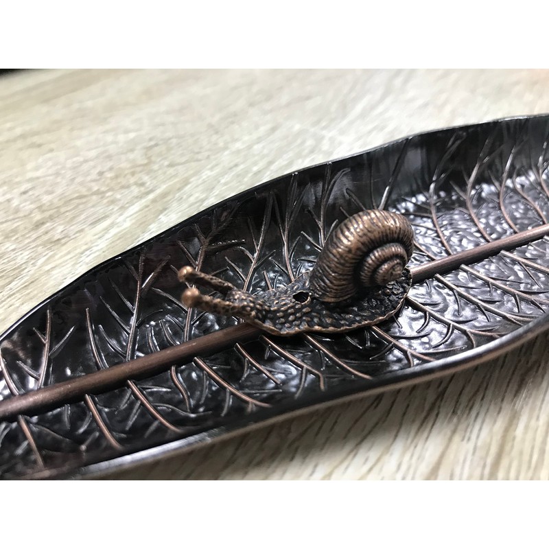 Incense Holder Set, Leaf and Snail Incense Burner, Incense Ash
