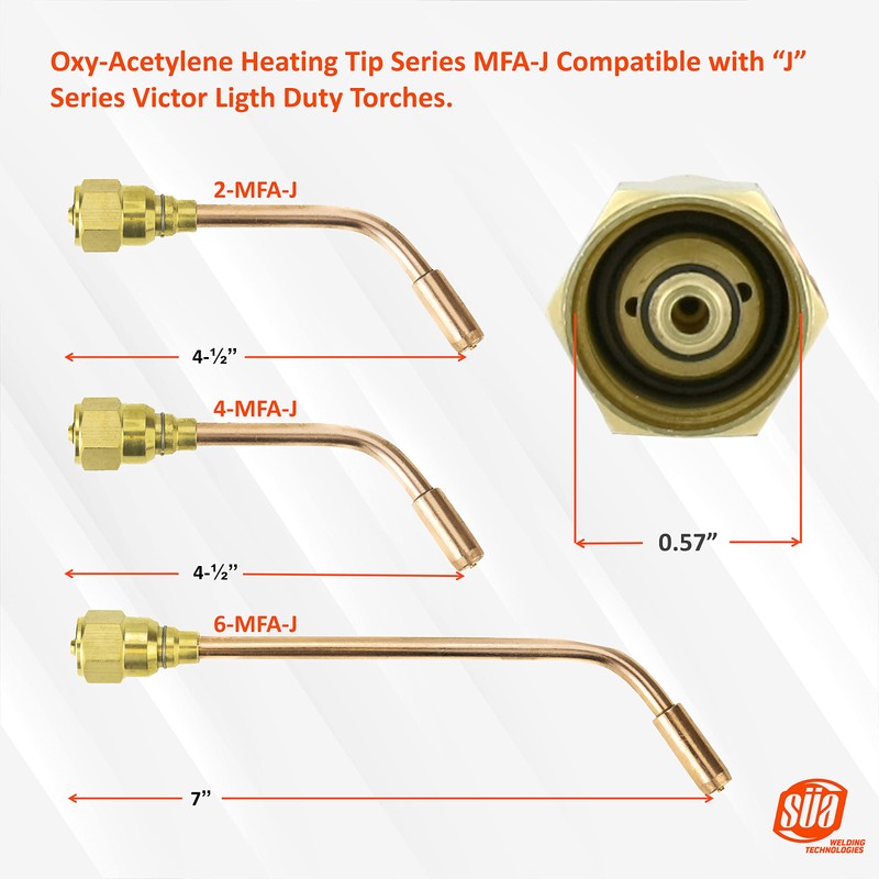 SÜA - Oxy-Acetylene Heating Tip Rosebud Series 2-MFA-J Compatible with