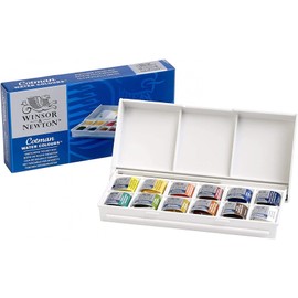 Winsor & Newton Cotman Watercolor Paint Set, Studio Set, 12 Whole Pans