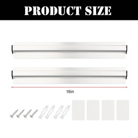 DIICCYO 2 Pack Aluminum Restaurant Ticket Holder, 16 Inch Receipt Holder Order Ticket Rack, Silver Kitchen Slide Check Rack Ticket Rail for Restaurant, Kitchen, Cafes, Bars, Office, Pubs