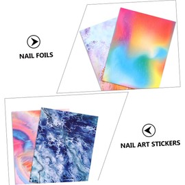 Baluue 16sheets Flame Reflections Nail Stickers Set Gradient Color Decals for DIY Nail Art for Home and Salon Use Easy to Apply Bright Patterns to Enhance Designs