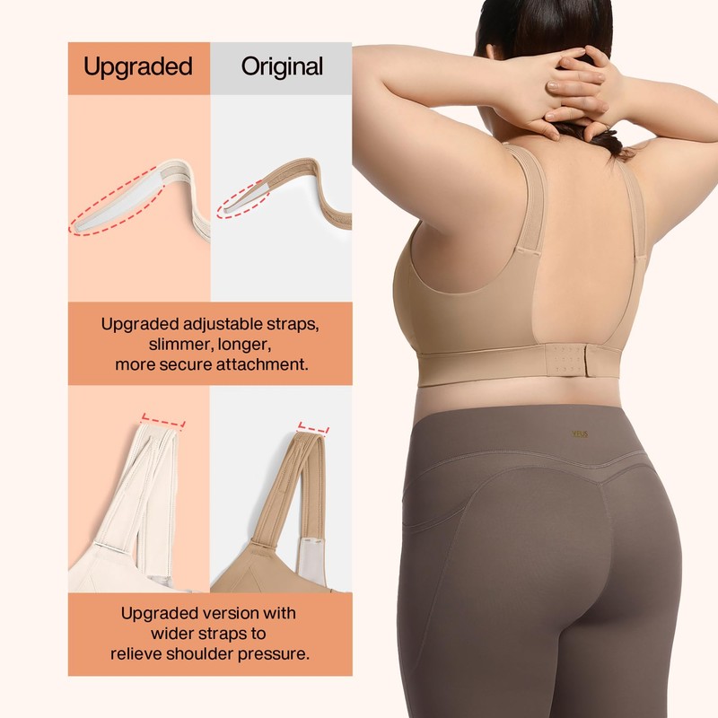 VFUS High Impact Sports Bras for Women Adjustable Zip Front
