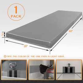 PROGOAL Gym Wall Paddings Basketball Court Wall Protection Pad - 2”Thick Foam Wall Mat Durable Protector for Wall-Mounted Basketball Hoops Garage Taekwondo（60" Lx20 W,Light-Grey）