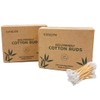 ORZEL Pack 400 Hisopos de algodón orgánico con bastoncillo de