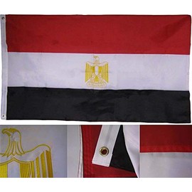 JumpingLight 3x5 Embroidered Egypt Egyptian Country Premium Quality 220D Nylon Flag 3x5 - Quality Flags