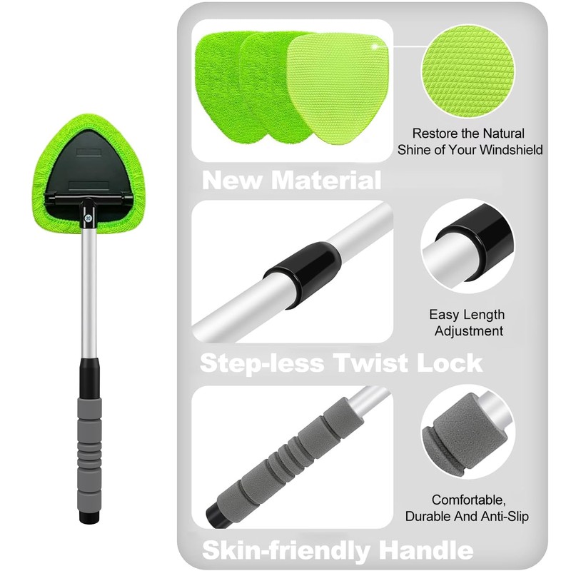 XINDELL Windshield Cleaner Tool – Car Interior Window Cleaning Kit