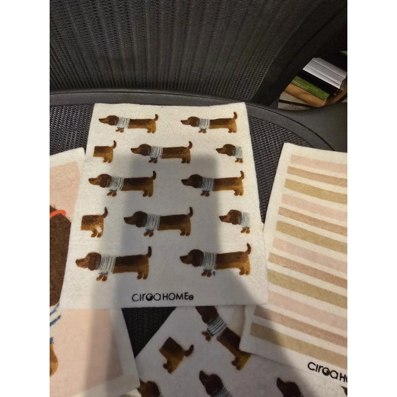 Ciroa Home Reusable Eco DACHSHUND dog Set of 5 Swedish