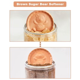 Brown Sugar Keeper and Sugar Saver - Terracotta Brown Sugar Saver Has a Lovely Bear Design, Brown Sugar Bear for Food Storage Containers, Brown Sugar Softener Keeps Brown Sugar Soft and Dry, 2 Pack