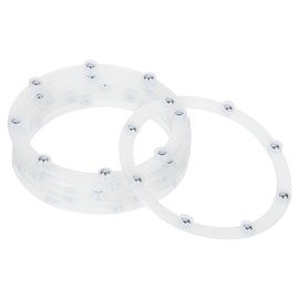 uxcell 12Pcs 4 Inch Rotating Swivel Stand with Steel Ball Bearings, Lazy Susan Base Turntable Bearing Plate Round Table Swivel Base for Home Kitchen, White, 8 Balls