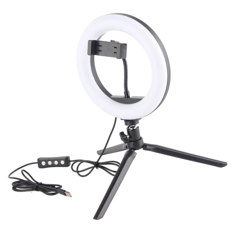 UN‑206 3‑Color 20cm Ring Light LED Tripod Stand Arc Fill