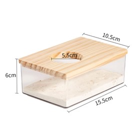Baoblaze Hamster Sand Bath Container, Acrylic Shower and Digging Room Litter Box for Mice Lemming Gerbils, Rectangle S