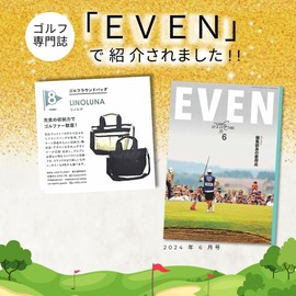 LINOLUNA Round Bag, Golf Magazine "EVEN", Shoulder Strap Included, Waterproof, Round Tote, Cart Bag, Golf Pouch, Men's, Women's