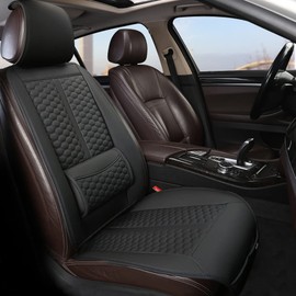 Black Panther Car Seat Cover, 1 Piece Universal Sideless Driver Seat Protector, with Lumbar Support and Headrest Cover (Black)