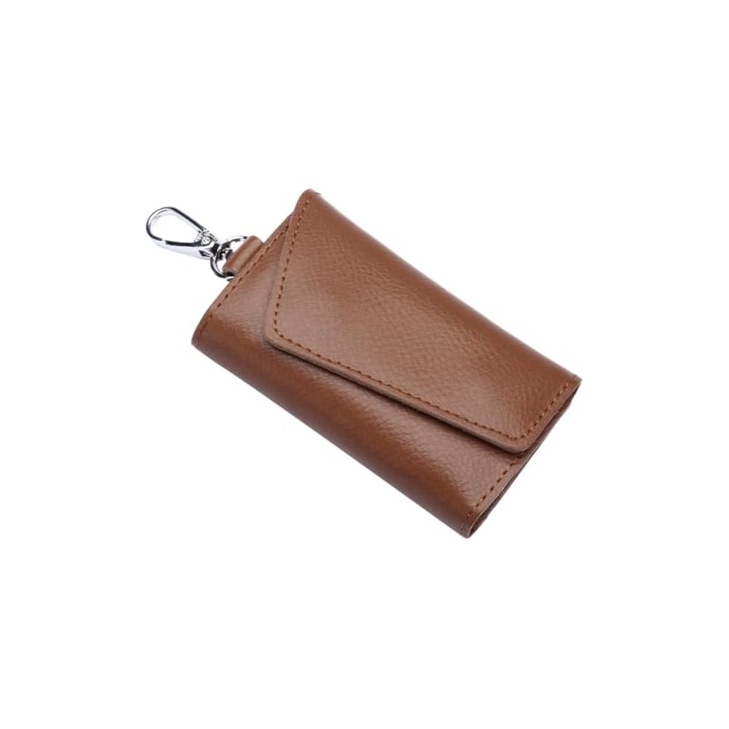 KASSAI Genuine Leather Key Case, 6 Rows Ring, Trifold, Men's,