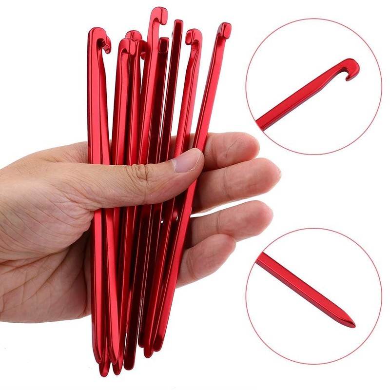 10pcs Tent Peg, 16 cm/6.29 Inches Aluminium Outdoor Camping Hiking