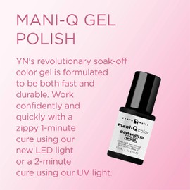 Young Nails Mani-Q Gel Polish, Color Gel Nail Polish for Natural or Artificial Nails, Cure with LED or UV Light, Soak Off Gel Polish 0.34 fl oz.