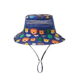 Connectyle Baby Hat Toddler Kids UPF 50+ Safari Hat Wide Brim UV Protection Hat Kids Mesh Sun Hat Folding, animal