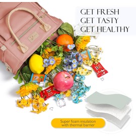 Hihealer Deluxe Lunch Bag Women Mothers Day Gifts with Rare Floral Design - Large Leakproof Insulated Multi Pocket Cool Bag with Removable Strap for Work/Picnic Gifts Christmas Xmas Gifts for Women