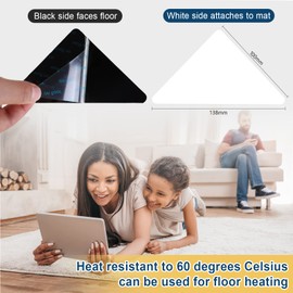 AiQInu Non-Slip Mat for Carpet, Pack of 16 Carpet Non-Slip Underlay, Washable and Reusable, Non-Slip Carpet Underlay, Strong Adhesion, Triangle Carpet Stopper for All Smooth Floors