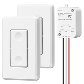 DEWENWILS Wireless Light Switch and Receiver Kit, 15A High Power, No Wiring, 100FT RF Range, 3 Way Remote Control Wall Switches for Lamps, Ceiling Lights, Fans