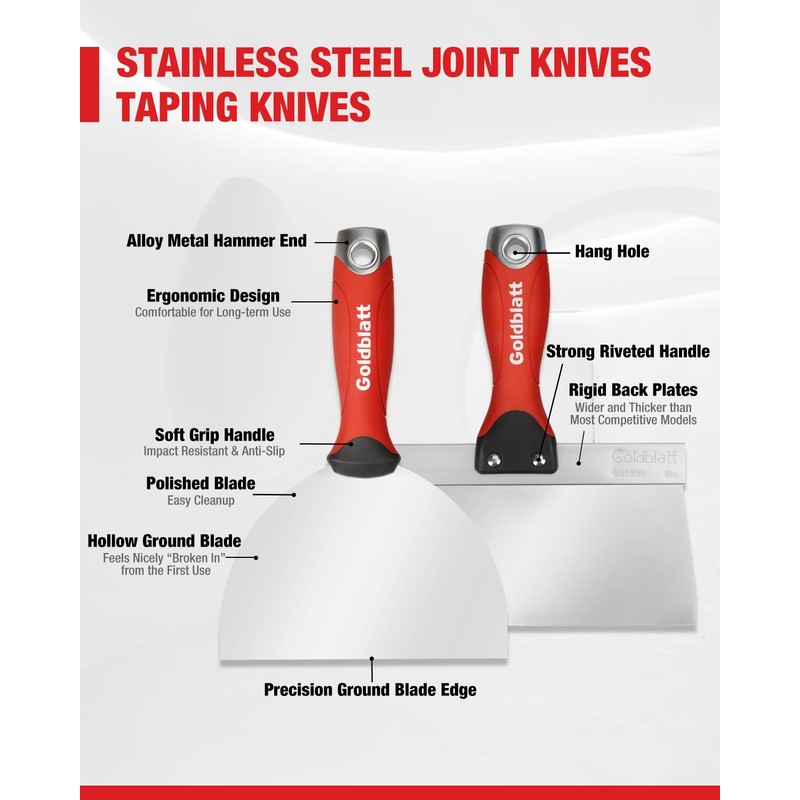 Goldblatt Drywall Hand Tool Kit - 14 in 1, 6