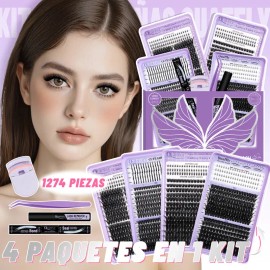 Kit De Extensiones De Pestañas De Alta Capacidad,1274 Pcs