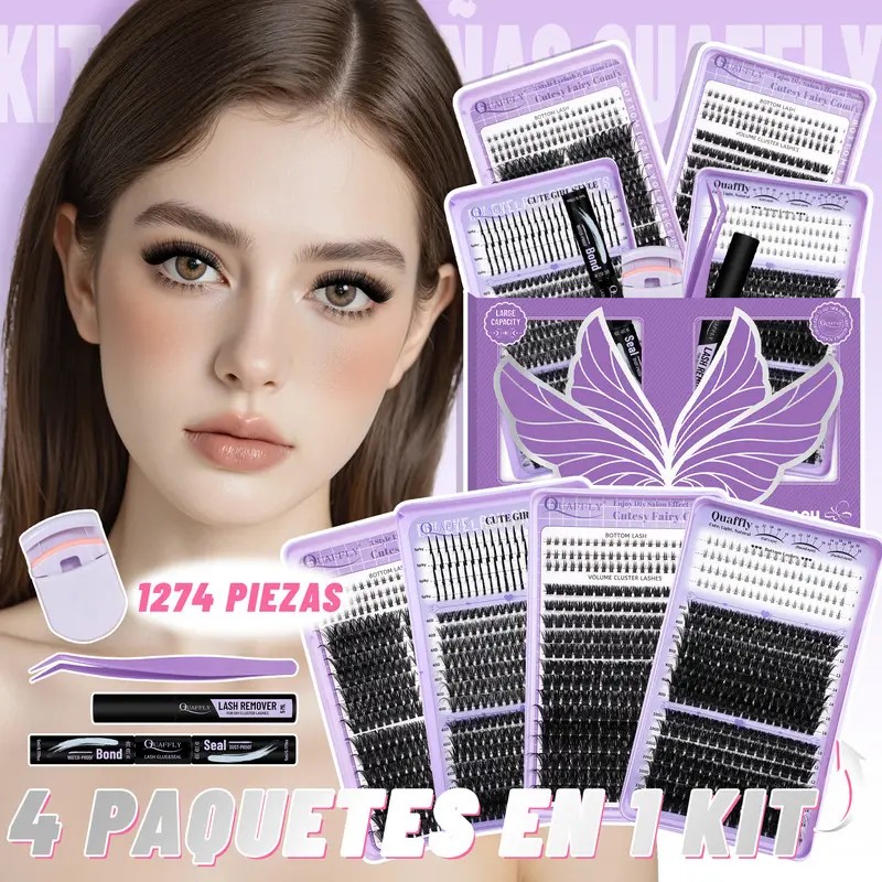 Kit De Extensiones De Pestañas De Alta Capacidad,1274 Pcs