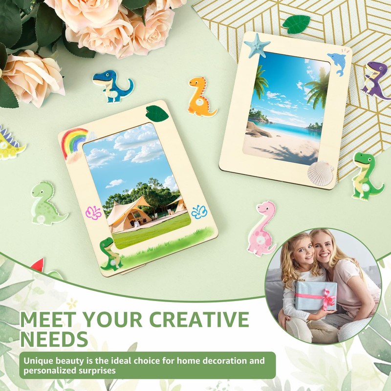 10Pcs Wooden Picture Frames,Stable Wooden Photo Holder,Easy to Use,for Craft,