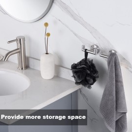 Towel Hooks for Bathrooms,Brushed Nickel Towel Hook for Kitchen Bathroom,SUS304 Stainless Steel Coat Hook,Heavy Duty Double Holder Robe Hooks for Hanging Towels,Coats,Sponges,Clothes,Wall Mount