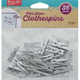 Leisure Arts Silver Clothespins Wood 1" Mini 36pc