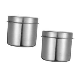 STOBAZA 2pcs Multifunctional Stainless Steel Storage Containers for Home Organization and Easy to Clean Kitchen Canisters for Tea Powder Oil