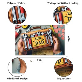 Happy Fathers Day Photo Backdrop Father Day Banner Happy Father’s Day Party Decorations and Supplies for Home (43 X 71 Inch)