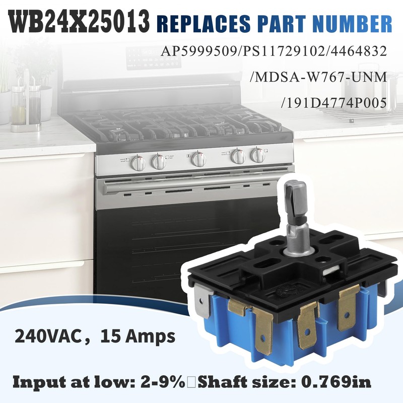 WB24X25013 Electric Range Infinite Control Switch Replace for GE, WB24X25013