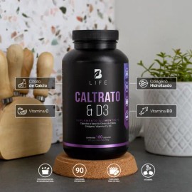 Citrato De Calcio De 180 Cápsulas Con D3. B Life Caltrato + D3