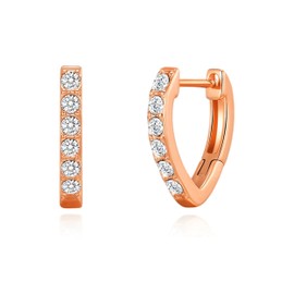 Philip Jones Rose Gold Plated Huggie Hoop Earrings Created with Zircondia® Crystals